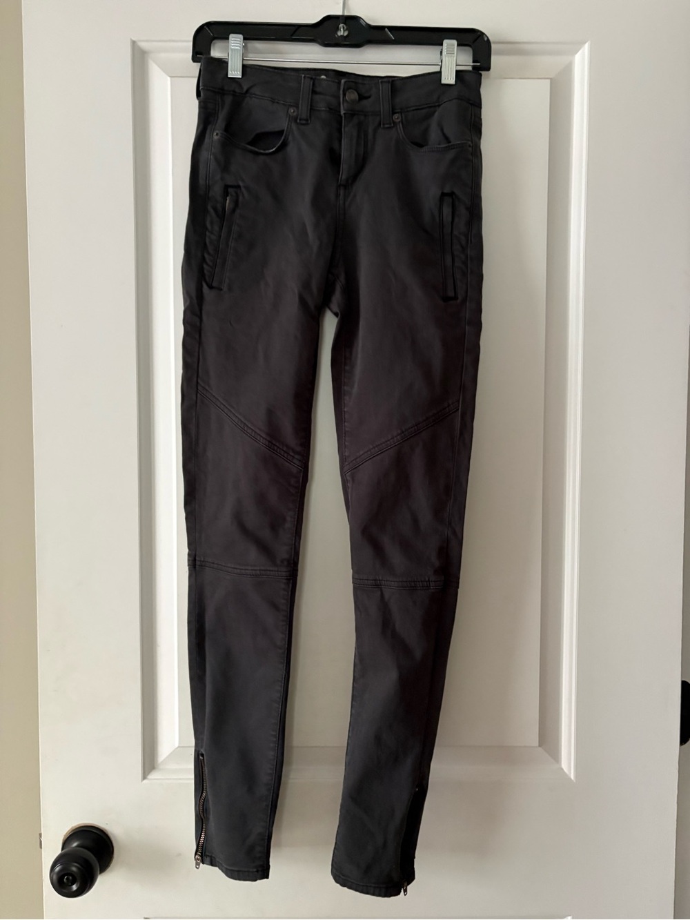 Boden Black Motorcycle Skinny Pants with Ankle Zips